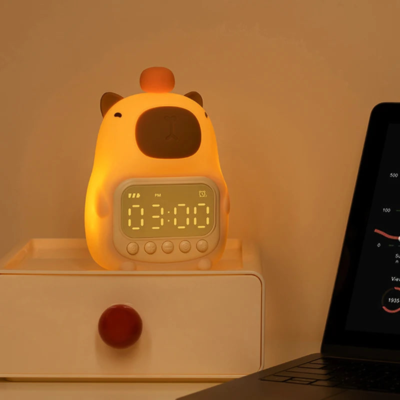 Cute Capybara Alarm Clock and Night Light