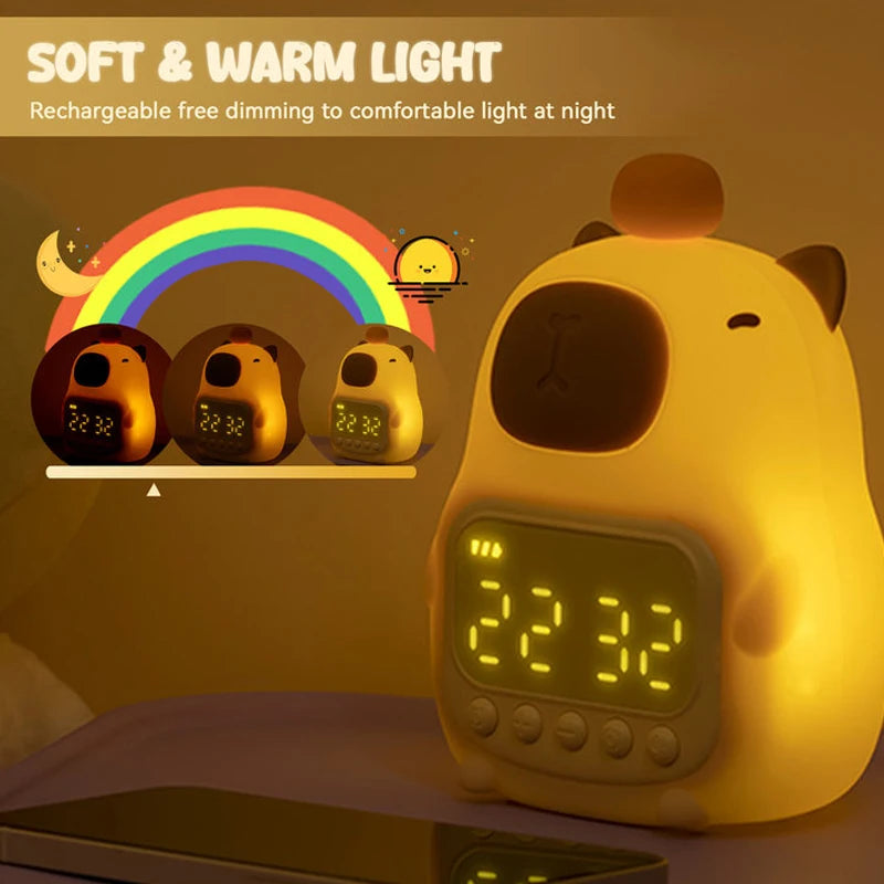 Cute Capybara Alarm Clock and Night Light