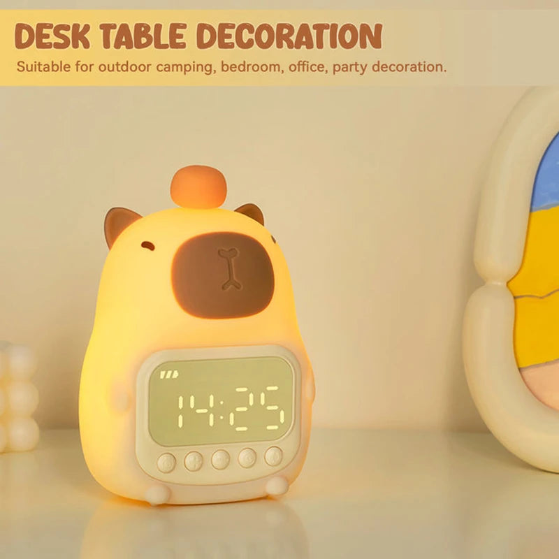 Cute Capybara Alarm Clock and Night Light